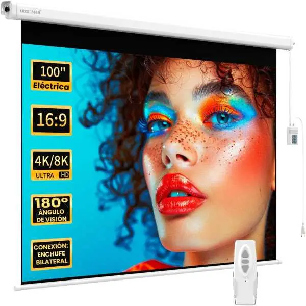 Luxscreen pantalla motorizada · 100 pulgadas