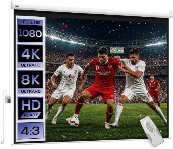 HOMCOM Pantalla de Proyector Eléctrica 120 Pulgadas