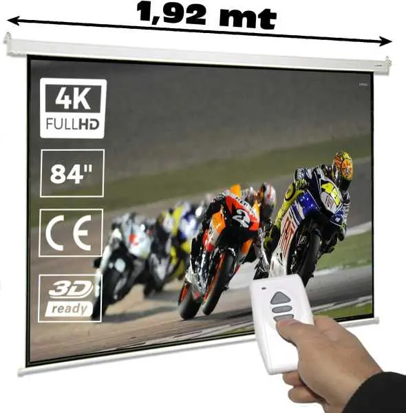Pantalla electrica 84 pulgadas marca Luxscreen